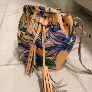 J Crew crossbody bucket bag floral